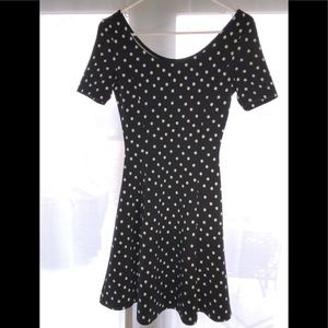 H &M size 6 black dress with white polka dots